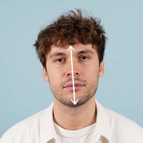 Finalmente, o comprimento do rosto