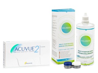 Acuvue 2 (6 lentes) + Solunate Multi-Purpose 400 ml com estojo