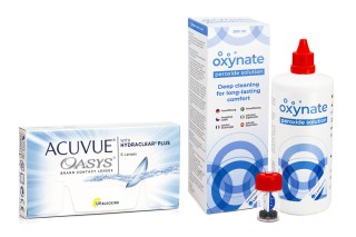 Acuvue Oasys (6 lentes) + Oxynate Peroxide 380 ml com estojo