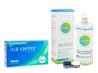 Air Optix for Astigmatism (6 lentes) + Solunate Multi-Purpose 400 ml com estojo