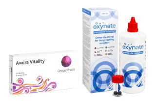 Avaira Vitality (6 lentes) + Oxynate Peroxide 380 ml com estojo