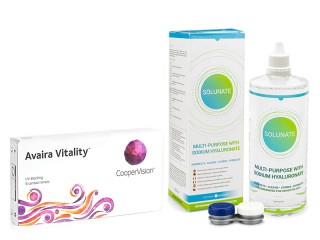 Avaira Vitality (6 lentes) + Solunate Multi-Purpose 400 ml com estojo