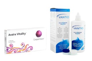 Avaira Vitality (6 lentes) + Vantio Multi-Purpose 360 ml com estojo