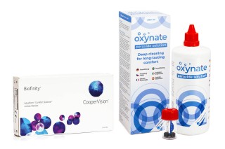 Biofinity (3 lentes) + Oxynate Peroxide 380 ml com estojo