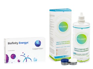 Biofinity Energys CooperVision (6 lentes) + Solunate Multi-Purpose 400 ml com estojo