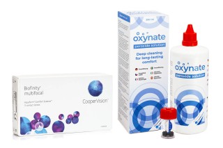Biofinity Multifocal (3 lentes) + Oxynate Peroxide 380 ml com estojo
