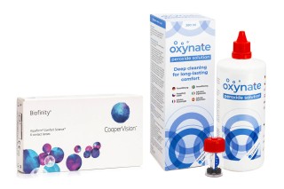 Biofinity (6 lentes) + Oxynate Peroxide 380 ml com estojo