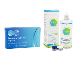 Lenjoy Bi-weekly Aqua+ (6 lentes) + Solunate Multi-Purpose 400 ml com estojo