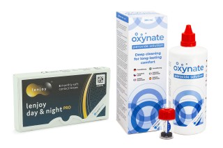 Lenjoy Day & Night PRO (6 lentes) + Solução Oxynate Peroxide 380 ml com estojo
