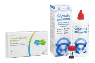 Lenjoy Monthly Comfort (6 lentes) + Oxynate Peroxide 380 ml com estojo