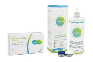 Lenjoy Monthly Comfort (6 lentes) + Solução Solunate Multi-Purpose 400 ml com estojo