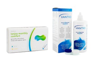 Lenjoy Monthly Comfort (6 lentes) + Solução Vantio Multi-Purpose 360 ml com estojo