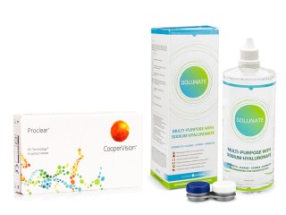 Proclear Compatibles Sphere CooperVision (6 lentes) + Solunate Multi-Purpose 400 ml com estojo