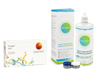 Proclear Toric CooperVision (6 lentes) + Solunate Multi-Purpose 400 ml com estojo