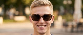 Ray-Ban RB4068 642/57 60 Modelo masculino de frente