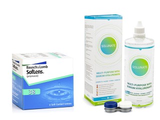 SofLens 38 (6 lentes) + Solunate Multi-Purpose 400 ml com estojo
