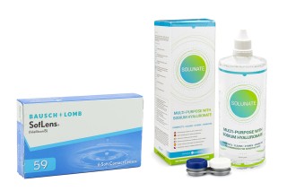 SofLens 59 (6 lentes) + Solunate Multi-Purpose 400 ml com estojo